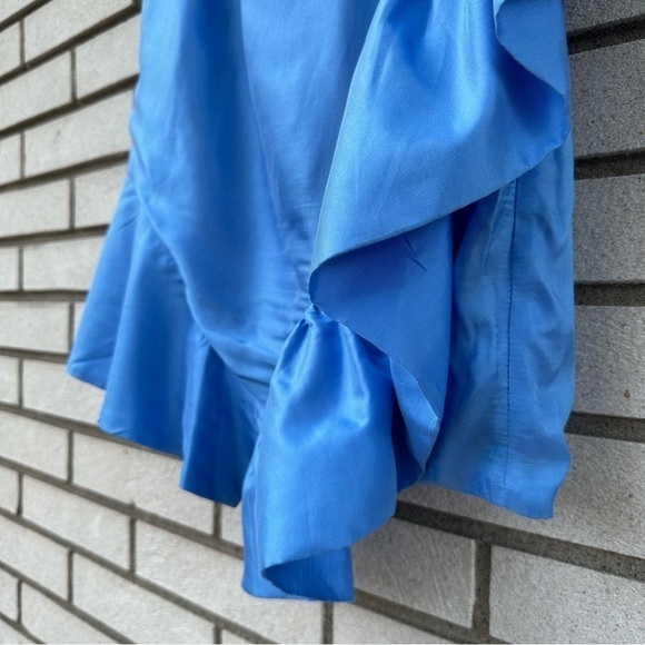 Bardot Lucia One Shoulder Frill Dress Blue - Picture 9 of 13